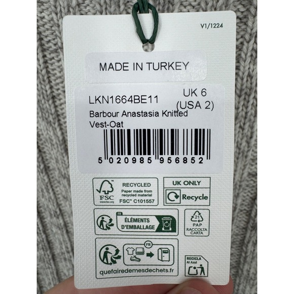 NWT Anastasia Wool Blend Sweater Vest Women's 2 Beige Pullover Classic Winter - Picture 6 of 9